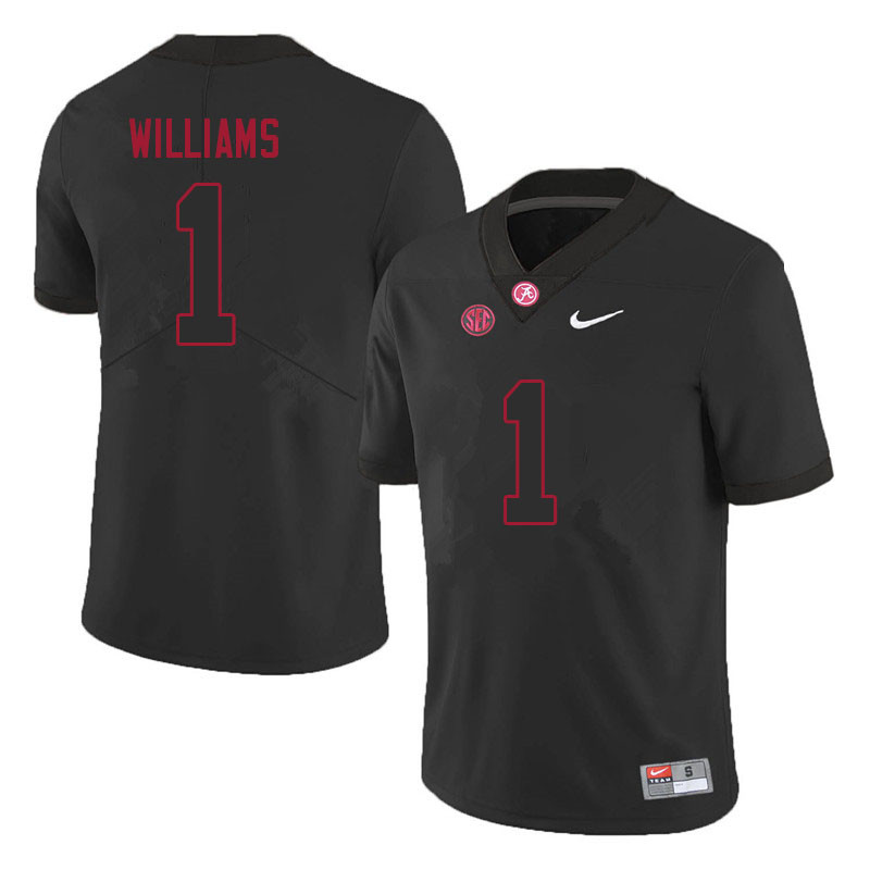 Alabama Crimson Tide Men's Jameson Williams #1 Black NCAA Nike Authentic Stitched 2021 College Football Jersey OS16H84WN